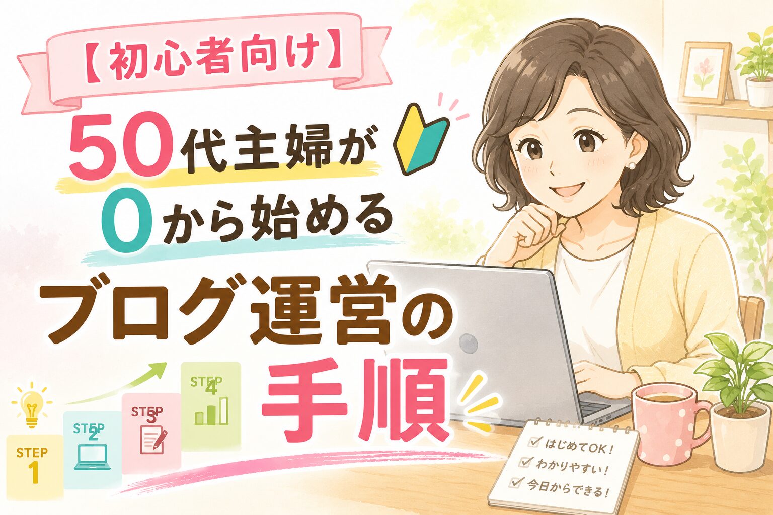 【初心者向け】50代主婦が0から始めるブログ運営の全手順